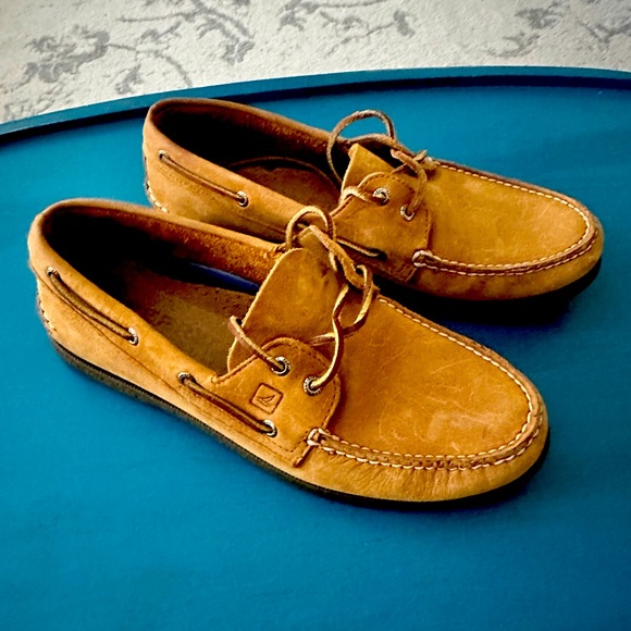 Men’s size 11.5 Sperry Classic Tan Leather Boat Shoes - Picture 3 of 5